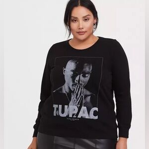 Torrid Black Tupac Sweatshirt Size 4 - 26/28W